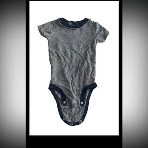 Carters  12M One Piece Blue And White Stripped Boys Short Sleeves (0511)